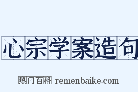 心宗学案造句是什么意思的图片